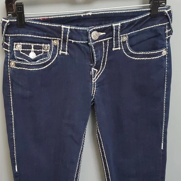 Wms TRUE RELIGION skinny jeans (sz 27) - Picture 3 of 7
